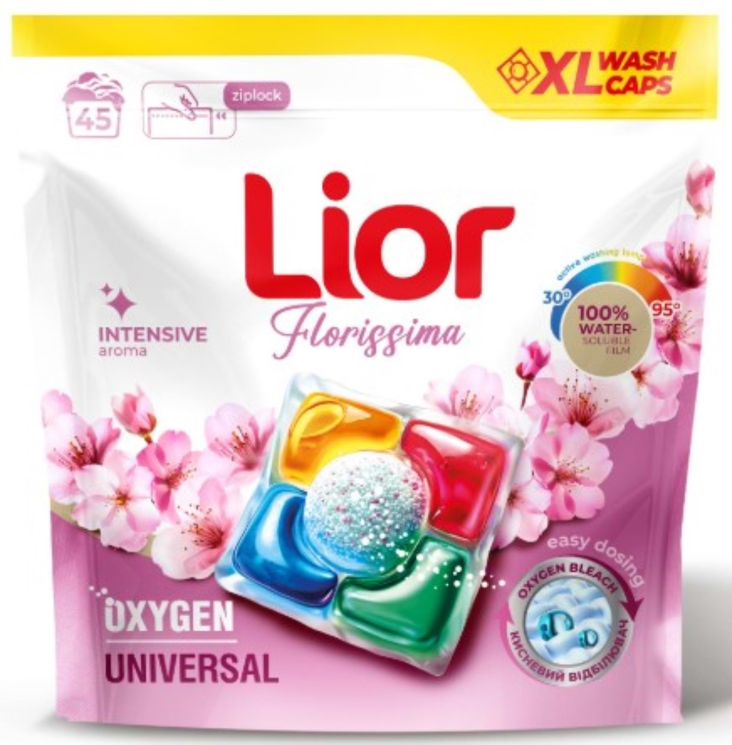 Капсулы для стирки Lior Oxigen universal Florissima, 45 шт